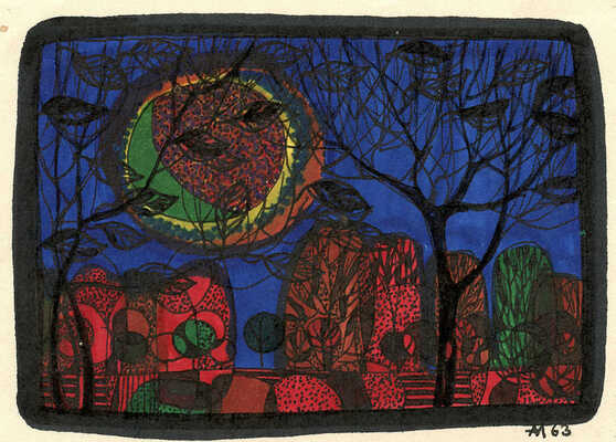 Миронов Александр Сергеевич. Пейзаж с разноцветной луной